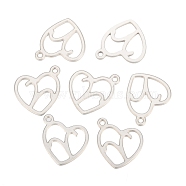 304 Stainless Steel Pendants, Laser Cut, Heart with Constellation, Aries, 15.5x13x0.8mm, Hole: 1.5mm(STAS-I157-07K)