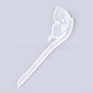 Hairpin DIY Silicone Molds, Resin Casting Molds, For UV Resin, Epoxy Resin Jewelry Making, Hair Stick Molds, White, 18.6x6.1x0.7cm(X-DIY-WH0072-16)