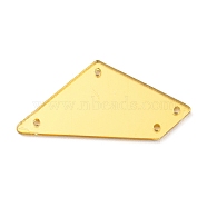 Trapezoid Acrylic Mirror Sew on Rhinestones, Garments Accessories, Multi-Strand Links, Gold, 17.5x38x1.3mm, Hole: 1.4mm(MACR-G065-04A-02)