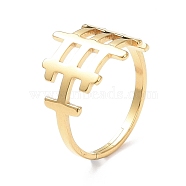 Ion Plating(IP) 304 Stainless Steel Hollow Out Rectangle Adjustable Ring for Women, Golden, US Size 6 1/4(16.7mm)(RJEW-I097-04G)