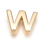 Brass Charms, Long-Lasting Plated, Letter, Letter.W, W: 8.5x11.5x3mm, Hole: 1.5mm(ZIRC-I037-01W-G)
