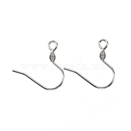 304 Stainless Steel Earring Hooks, with Horizontal Loop, Stainless Steel Color, 17x17.5x2.5mm, Hole: 2mm, Pin: 0.7mm(X-STAS-D448-038P)