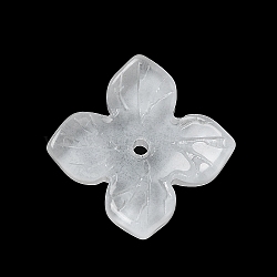 Glass Beads Caps, Hydrangea Flower, White, 17x17x4mm, Hole: 1.4mm(GLAA-A011-18D)