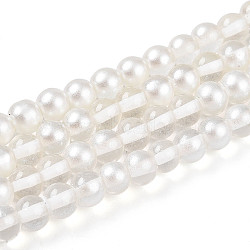 Baking Paint Transparent Glass Beads Strands, Round, Two Tone, Clear, 6~6.5mm, Hole: 1mm, about 142~147pcs/strand, 30.31~31.50 inch(77~80cm)(DGLA-N011-6mm-01)