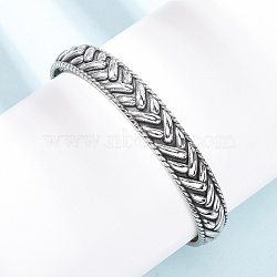Retro 316 Surgical Stainless Steel Cuff Bangles, Antique Silver, Inner Diameter: 2.50 inch(6.35cm)(BJEW-C142-14C-AS)