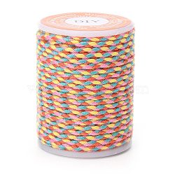 4-Ply Cotton Cord, Handmade Macrame Cotton Rope, for String Wall Hangings Plant Hanger, DIY Craft String Knitting, Colorful, 1.5mm, about 4.3 yards(4m)/roll(X-OCOR-Z003-D11)