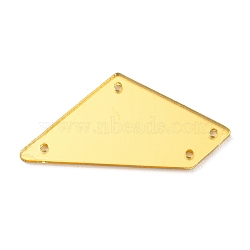 Trapezoid Acrylic Mirror Sew on Rhinestones, Garments Accessories, Multi-Strand Links, Gold, 17.5x38x1.3mm, Hole: 1.4mm(MACR-G065-04A-02)