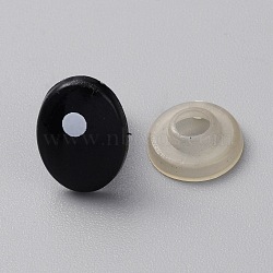 Plastic Doll Craft Eyes, Safety Eyes, with Spacer, Oval, Black, 14x10.5x14mm(DIY-WH0028-53B)