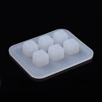 Silicone Bead Molds, Resin Casting Molds, For UV Resin, Epoxy Resin Jewelry Making, Rhombus, White, 7.2x5.9x1.4cm, Hole: 2.5mm, Inner Size: 6mm