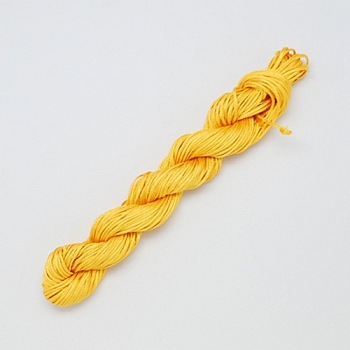 10M Nylon Jewelry Thread, Nylon Cord for Custom Woven Bracelets Making, Gold, 2mm