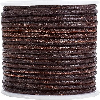 Cowhide Leather Cord, Jewelry Cord, Jewelry Making Material, Saddle Brown, 3mm, about 21.87 Yards(20m)/Roll