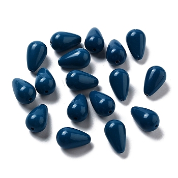 Opaque Acrylic Beads, Teardrop, Marine Blue, 15.5x10mm, Hole: 1.6mm