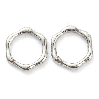 304 Stainless Steel Linking Rings, Ring, Stainless Steel Color, 15x13.5x2mm, Inner Diameter: 10.5x10mm