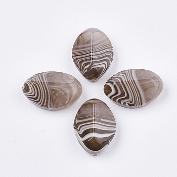 Resin Beads, for Pendant Making, Half Drilled, Oval, Camel, 28.5x20x11.5mm, Half Hole: 1.2mm