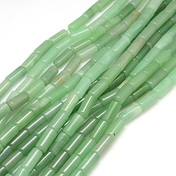 Natural Gemstone Green Aventurine Beads Strands, Dyed, Column, 16~18x8mm, Hole: 1.5mm, about 24pcs/strand, 15.74 inch