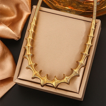 304 Stainless Steel Irregular Twisted Chain Spiral Bib Necklaces for Women, Real 18K Gold Plated, 19.02 inch(48.3cm)