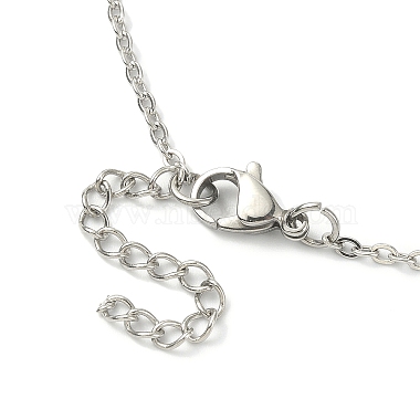 304 Fabricación de collares con colgante y soporte de piedras preciosas trenzadas con bolsa de macramé de acero inoxidable(NJEW-TA00097-02)-3