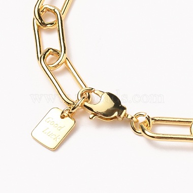 Brass Paperclip Chain Bracelets(BJEW-H537-10G)-2