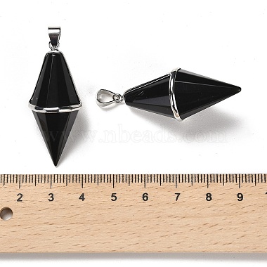Natural Obsidian Pointed Pendants(G-F763-04P-08)-3