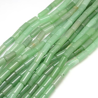 16mm Column Green Aventurine Beads