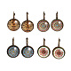 Flower Pattern Glass Cabochon Brass Leverback Earrings(EJEW-JE01721)-1