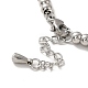 304 Stainless Steel Flat Round Charm Bracelet with Clear Cubic Zirconia(BJEW-B057-03P)-4