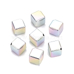 UV Plating Opaque Acrylic Beads, Iridescent, Cube, Colorful, 20x18x18mm, Hole: 2mm(OACR-Q198-12)