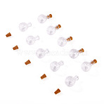 10Pcs Glass Bottles, Bead Containers, Pineapple, with 10Pcs Wood Cork Stoppers, Clear, 2.85~2.9x1.95~2cm, Hole: 5.5mm(AJEW-TA0002-74)