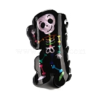 Halloween Themes Acrylic Claw Hair Clips, Skeleton, 90.5x44.5x38.5mm(PHAR-P013-A01)