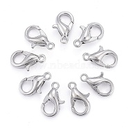 Zinc Alloy Lobster Claw Clasps, Parrot Trigger Clasps, Cadmium Free & Lead Free, Platinum, 10x6mm, Hole: 1mm(E103)