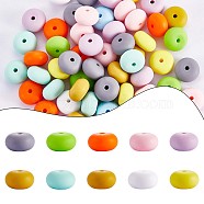 100Pcs Silicone Beads 14mm Silicone Abacus Beads Rubber Beads Large Hole Colored Loose Spacer Beads for DIY Necklace Bracelet Keychain Craft Jewelry Making, Mixed Color, 14mm, Hole: 2mm(JX323A)
