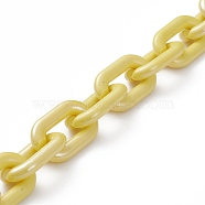 Handmade Opaque Acrylic Cable Chains, for Handbag Chain Making, Yellow, Links: 31x19x5mm, 39.37 inch(1m)/strand(AJEW-JB00853-01)