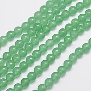 Natural & Dyed Malaysia Jade Bead Strands, Imitation Green Aventurine, Round, Medium Sea Green, 8mm, Hole: 1.0mm, about 48pcs/strand, 15 inch(G-A146-8mm-A04)