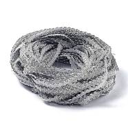 Filigree Corrugated Lace Ribbon, Wave Shape, for Clothing Accessories, Gray, 3/8 inch(10mm), about 130m/bundle(WCOR-A001-03)