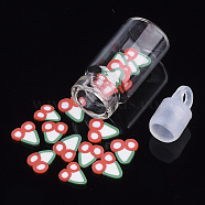 Handmade Polymer Clay Nail Art Decoration Accessories, with Glass Wishing Bottle and CCB Plastic Bottle Stopper, Sushi, Colorful, 3~8x4~6x0.3~1mm(MRMJ-S046-005G)