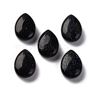 Synthetic Blue Goldstone Beads, Flat Teardrop, Top Drilled, 14x10x5mm, Hole: 1mm(G-Z066-10A)