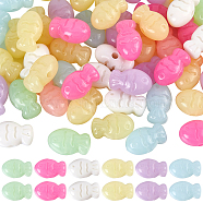 60Pcs Opaque Acrylic Beads, Imitation Jelly, Fish, Mixed Color, 13.5x21.7x11.4mm, Hole: 3.5mm, 60pcs(FIND-SC0012-60)