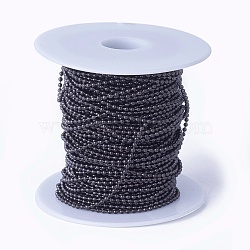 304 Stainless Steel Ball Chains, with Spool, Gunmetal, 1.5mm, about 82.02 Feet(25m)/roll(CHS-P005-02B)