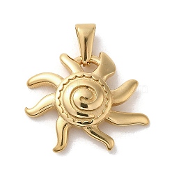 PVD Vacuum Plating 304 Stainless Steel Pendants, Sun Charm, Golden, 22x24x4mm, Hole: 3x7mm(X-STAS-B053-26G)