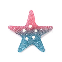 Gradient Color Opaque Resin Decoden Cabochons, Starfish, Hot Pink, 33x35x9.5mm(CRES-P036-01A-04)