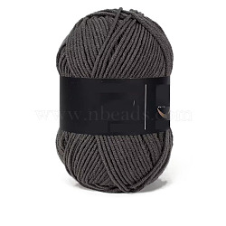 4-Ply Milk Cotton Yarn for Tufting Gun Rugs, Amigurumi Yarn, Crochet Yarn, for Sweater Hat Socks Baby Blankets, Black, 2.5mm(PW-WG79AB6-85)