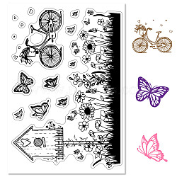 Custom PVC Plastic Clear Stamps, for DIY Scrapbooking, Photo Album Decorative, Cards Making, Stamp Sheets, Film Frame, Butterfly Pattern, 160x110x3mm(DIY-WH0439-0026)