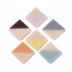 Acrylic Cabochons, Two Tone, Rhombus, Mixed Color, 29x29x3.5mm(OACR-T020-016)