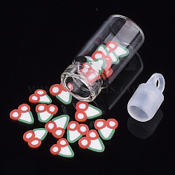 Handmade Polymer Clay Nail Art Decoration Accessories, with Glass Wishing Bottle and CCB Plastic Bottle Stopper, Sushi, Colorful, 3~8x4~6x0.3~1mm(MRMJ-S046-005G)