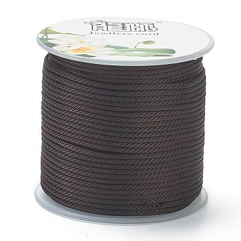 Polyester Braided Cords, for Jewelry Making Beading Crafting, Coconut Brown, 1.5mm, about 21.87 yards(20m)/roll