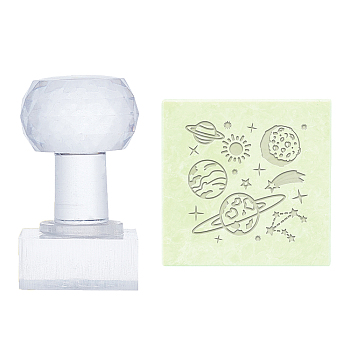 Plastic Stamps, DIY Soap Molds Supplies, Square, Planet Pattern, 38x38mm