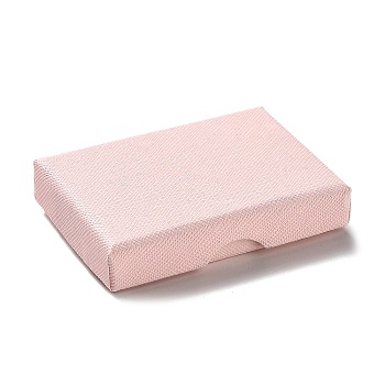 Cardboard Jewelry Set Boxes, with Sponge Inside, Rectangle, Pink, 7.05~7.15x5.05x1.55~1.6cm