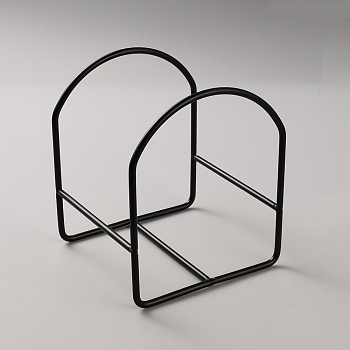 Stainless Iron Dishes Holder, Arch, Black, 113x120x140mm