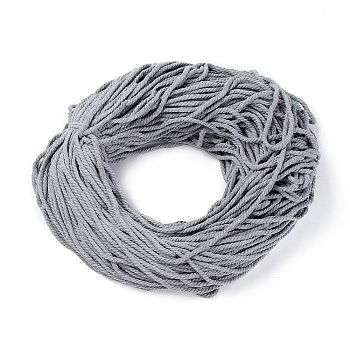 Cotton Thread Cords, 3-Ply, For Jewelry Making, Dark Gray, 5~5.8mm, 109.4 yard(100m)/bundle