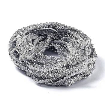Filigree Corrugated Lace Ribbon, Wave Shape, for Clothing Accessories, Gray, 3/8 inch(10mm), about 130m/bundle